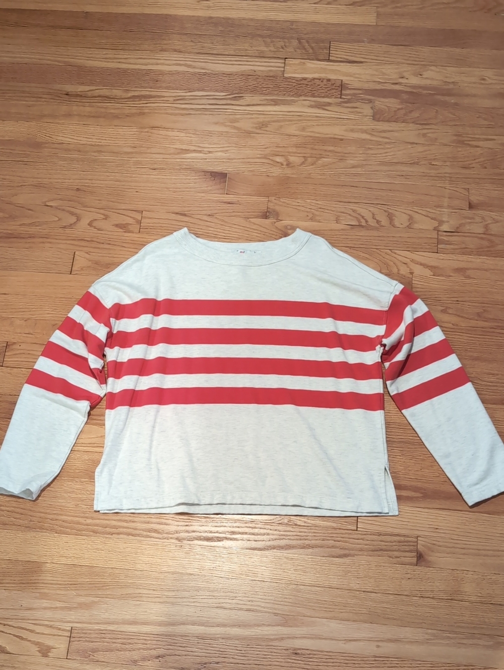 Vineyard Vines Red and White Striped Long Sleeve Tee
